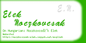 elek moczkovcsak business card